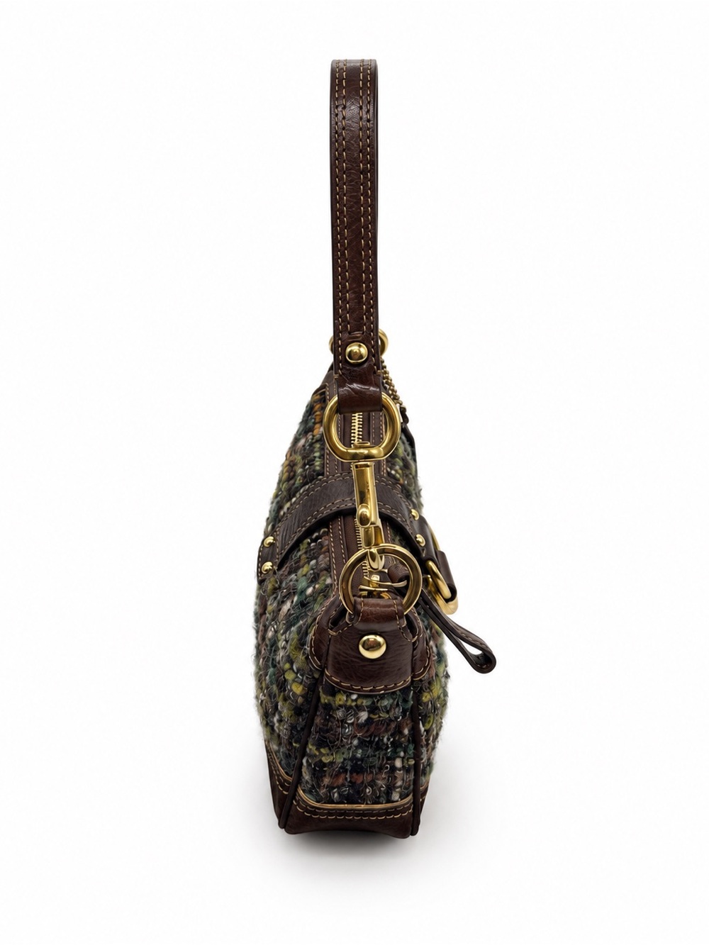Coach Legacy Bouclé Tweed Leather Shoulder Bag - Picture 4 of 9